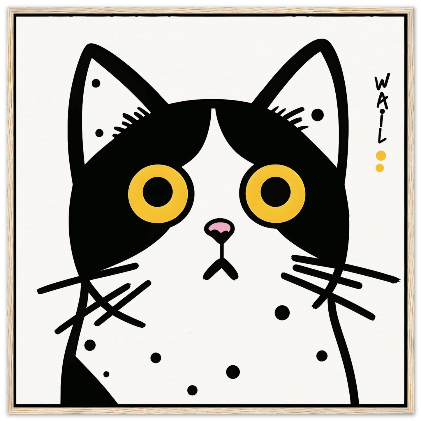 Black and white pop art cat – Modern decorative poster - Gato estilo pop art en blanco y negro – Póster decorativo moderno