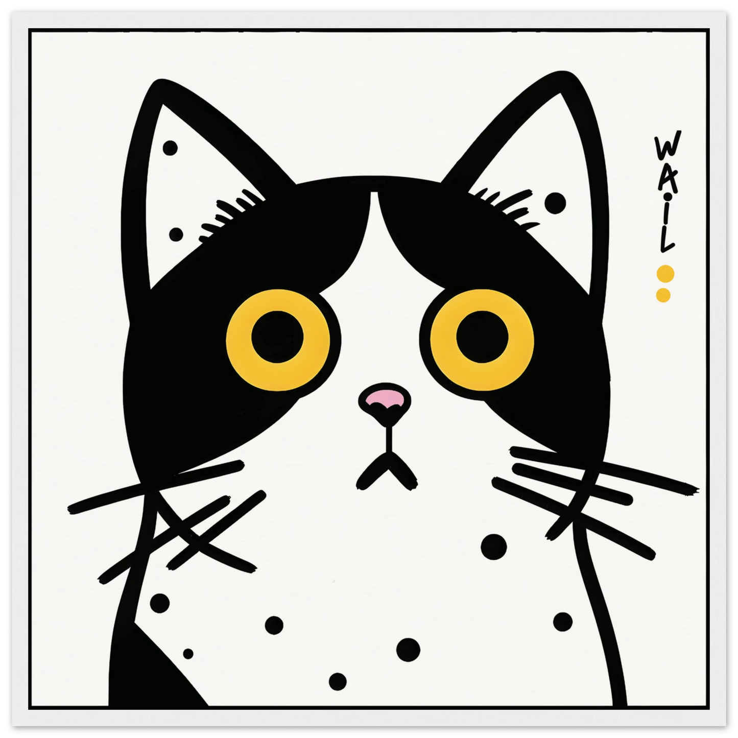Black and white pop art cat – Modern decorative poster - Gato estilo pop art en blanco y negro – Póster decorativo moderno