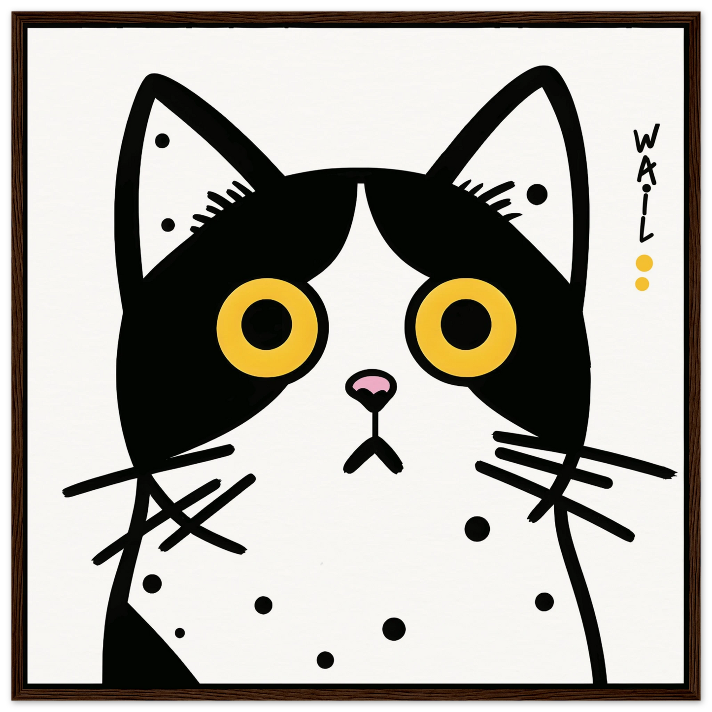 Black and white pop art cat – Modern decorative poster - Gato estilo pop art en blanco y negro – Póster decorativo moderno