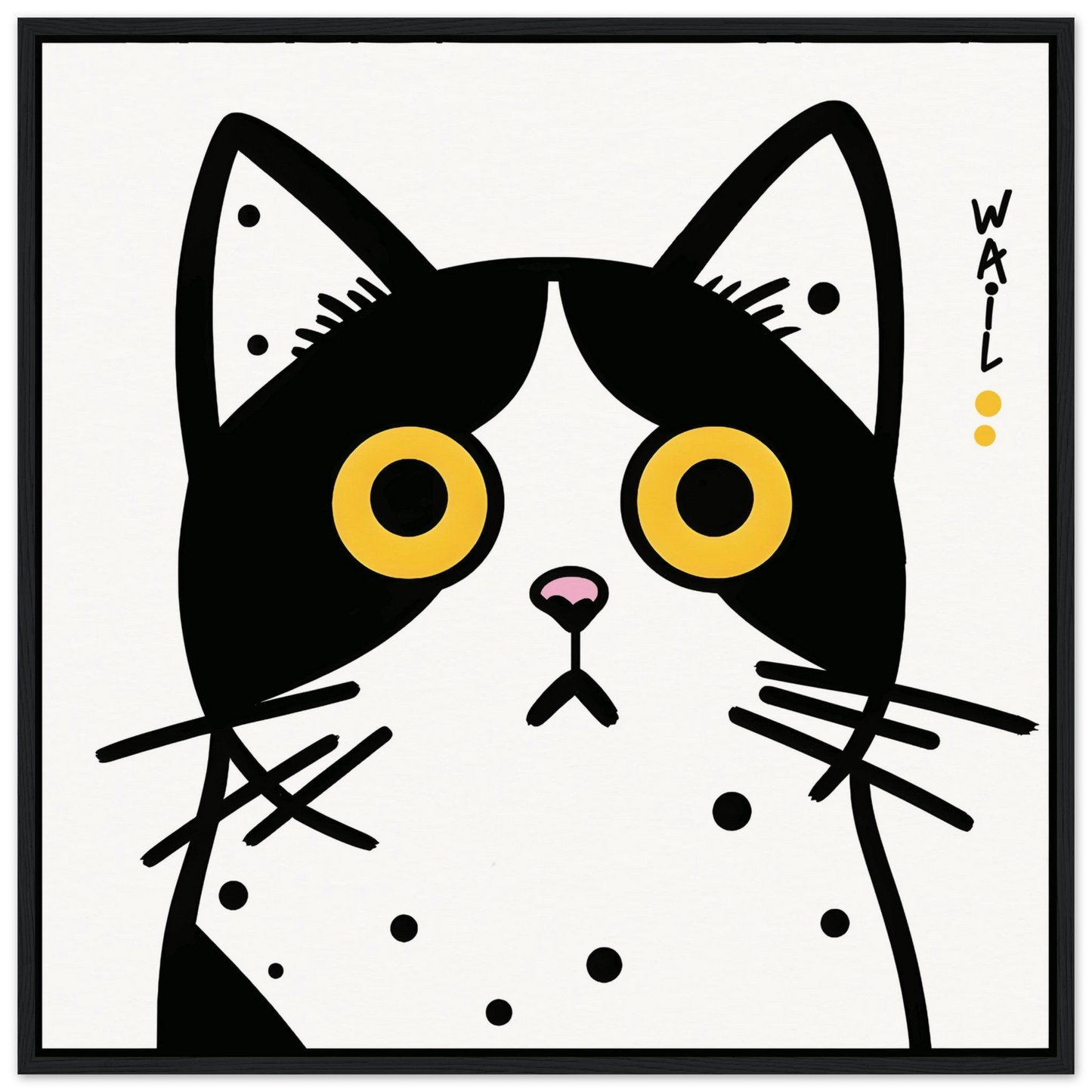 Black and white pop art cat – Modern decorative poster - Gato estilo pop art en blanco y negro – Póster decorativo moderno