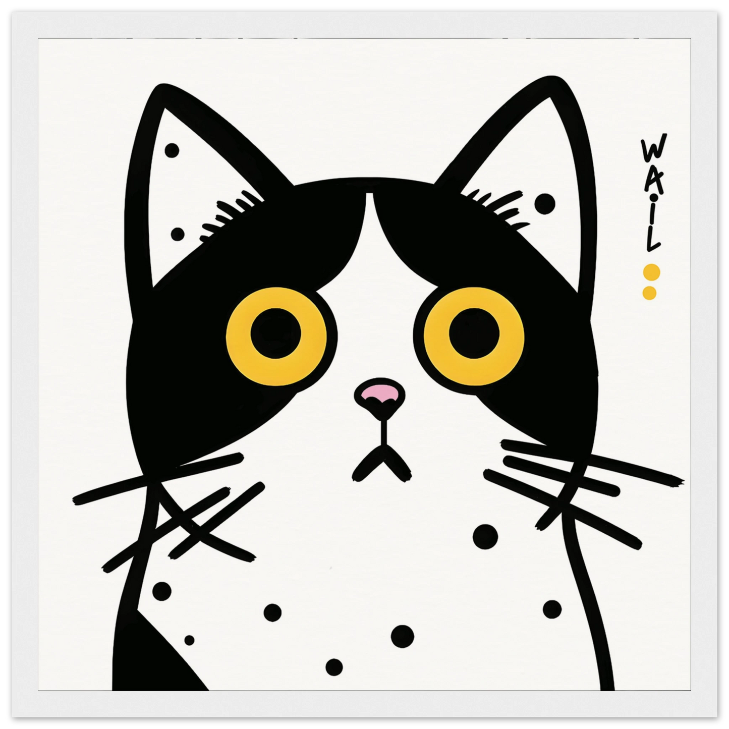 Black and white pop art cat – Modern decorative poster - Gato estilo pop art en blanco y negro – Póster decorativo moderno