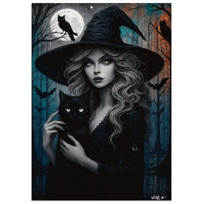 Moon, la bruja que domina la noche | Poster místico y oscuro