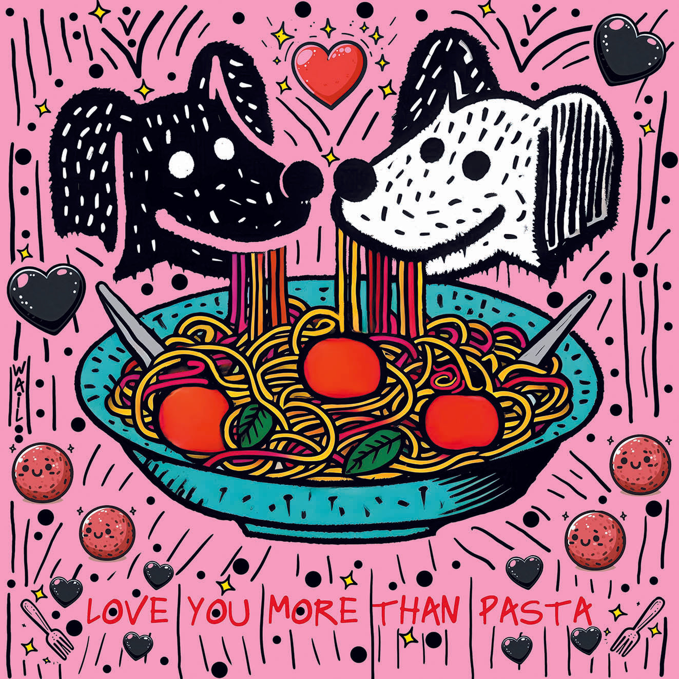Pasta Lovers | Poster perros amor