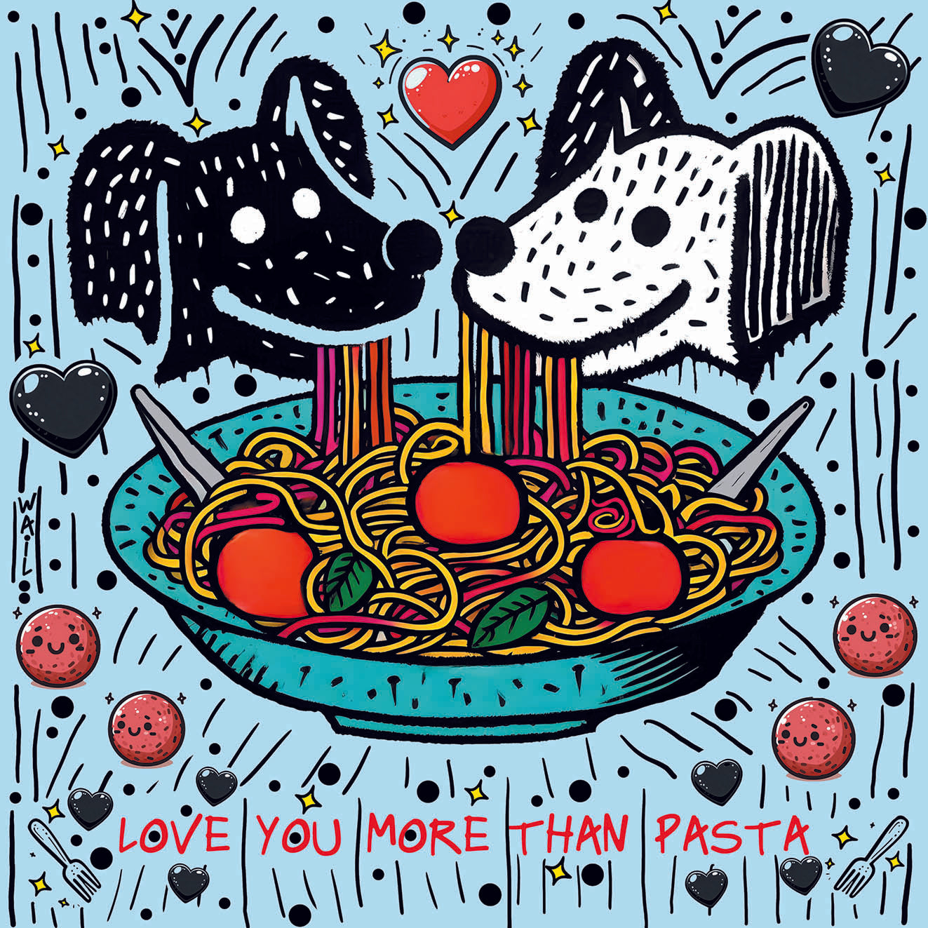 Pasta Lovers | Poster perros amor