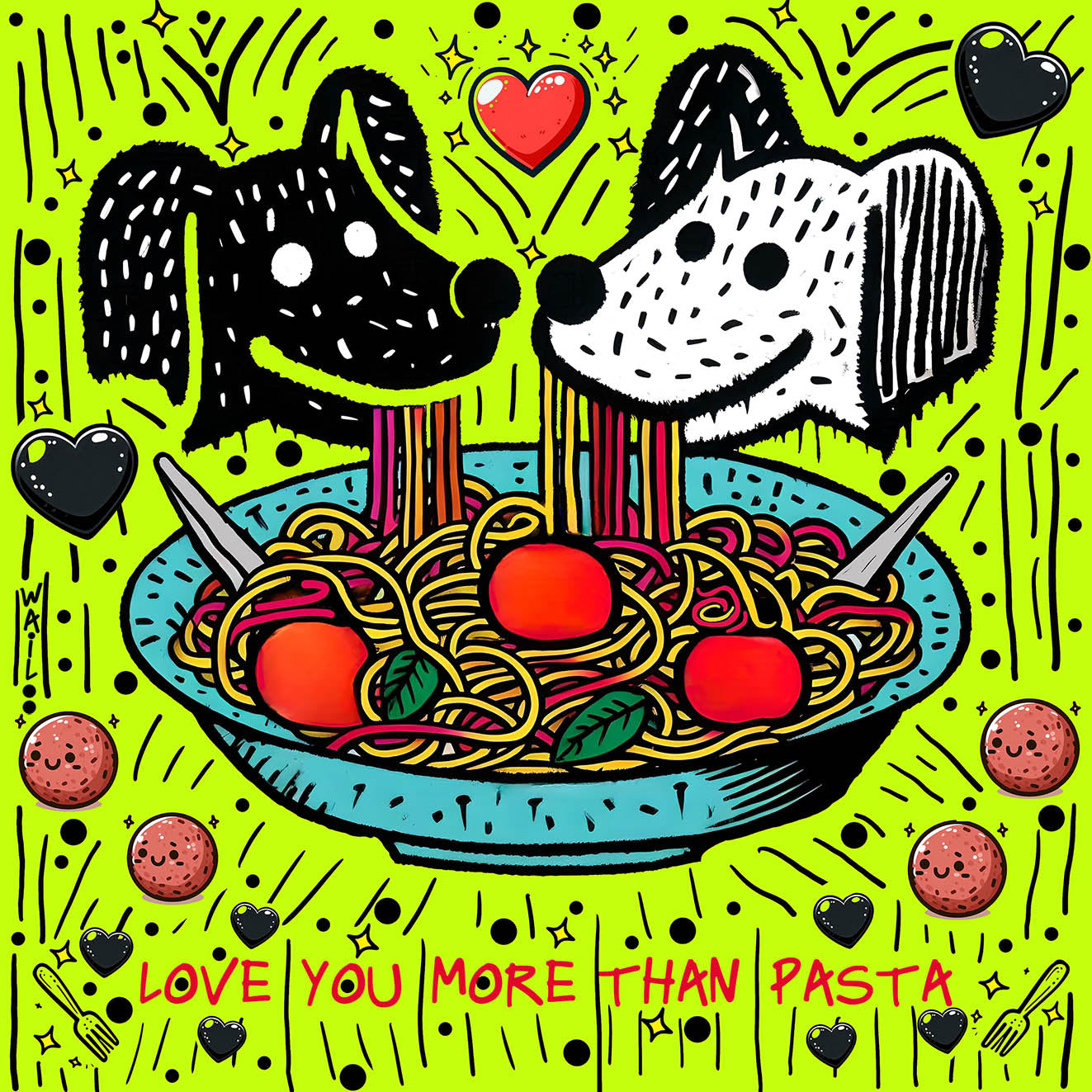Pasta Lovers | Poster perros amor