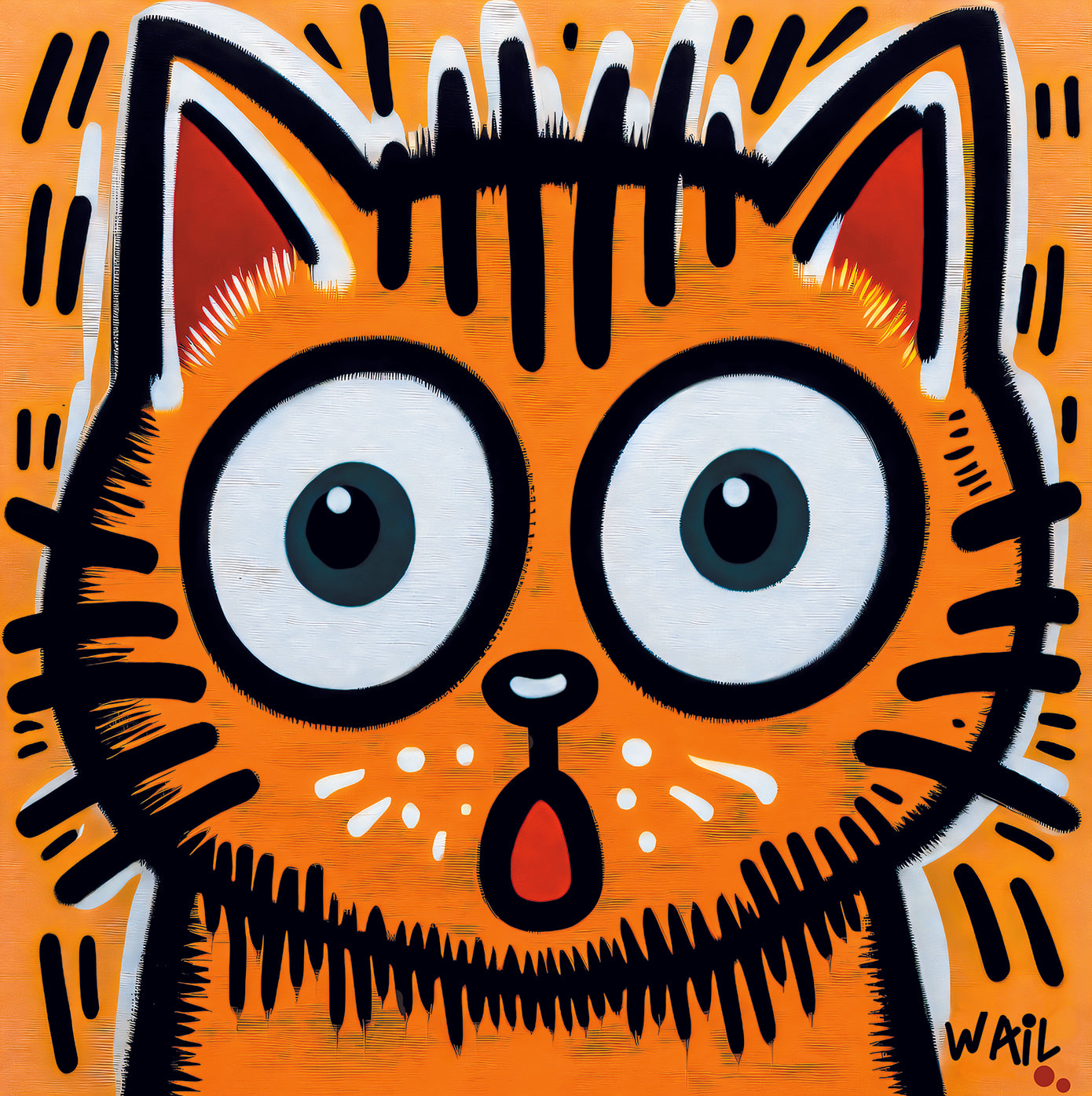 Thor-Orange Meow | Poster gato naranja