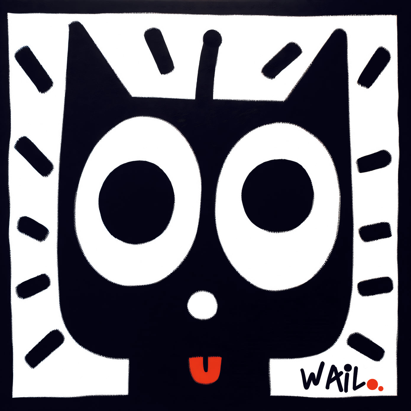 Meow Black | Poster gato negro