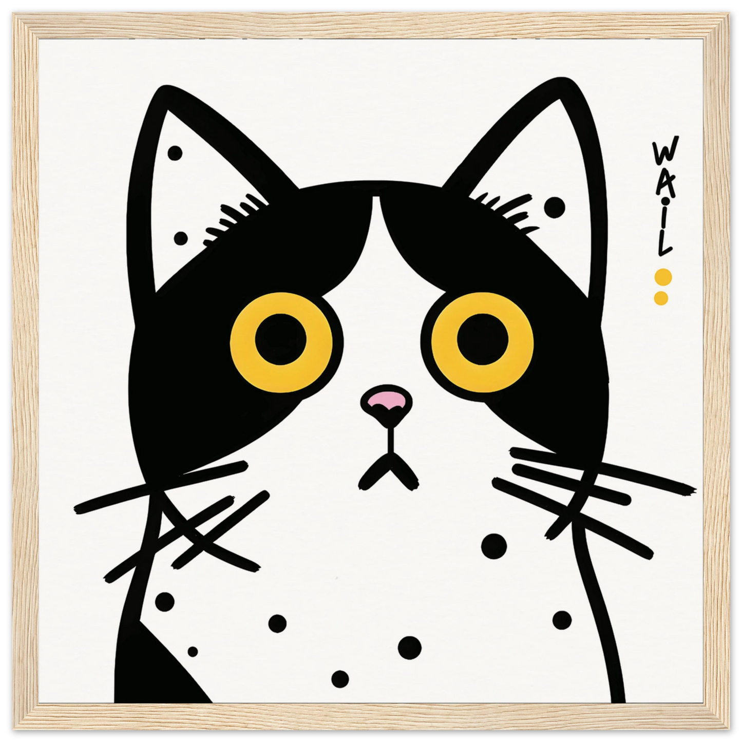 Black and white pop art cat – Modern decorative poster - Gato estilo pop art en blanco y negro – Póster decorativo moderno
