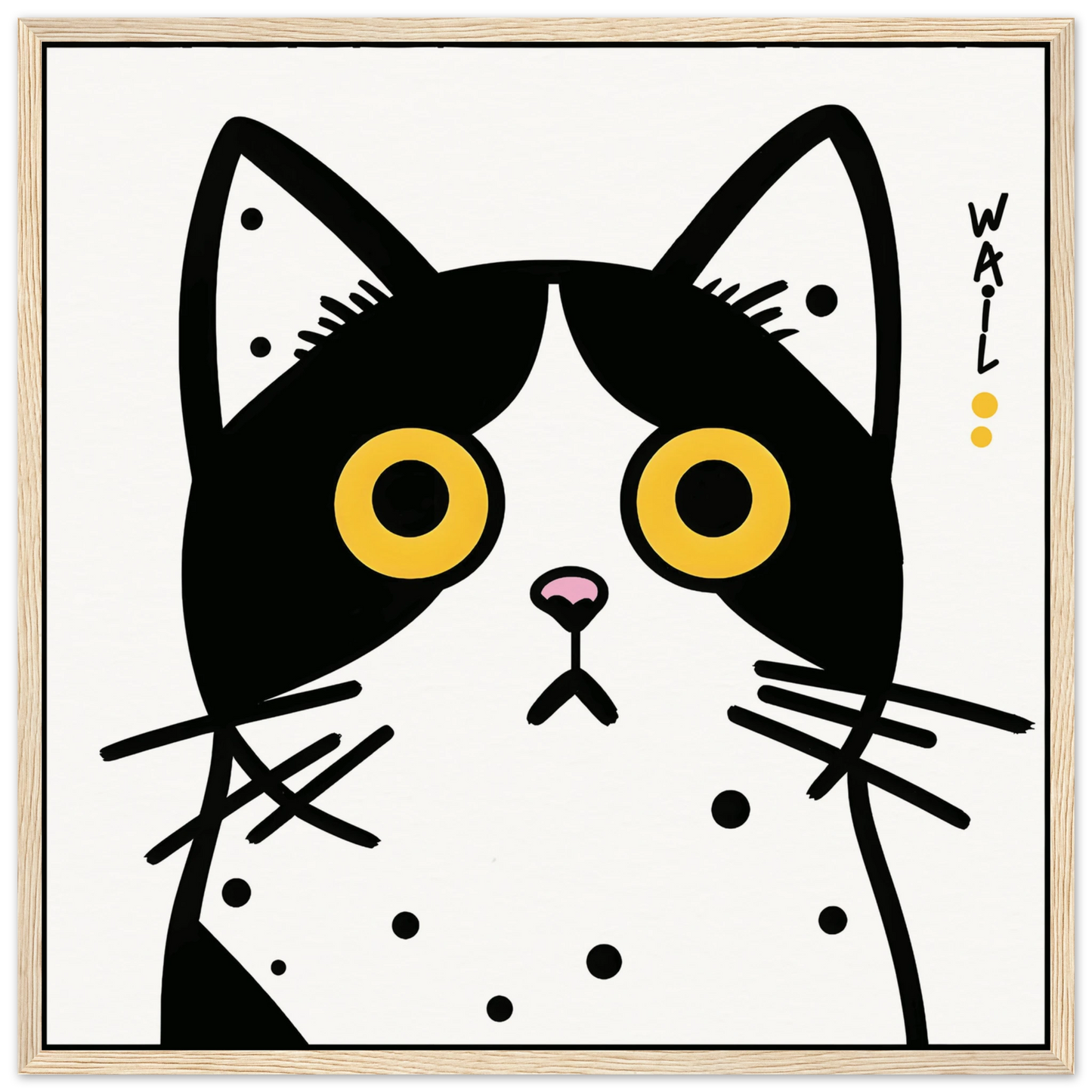 Black and white pop art cat – Modern decorative poster - Gato estilo pop art en blanco y negro – Póster decorativo moderno