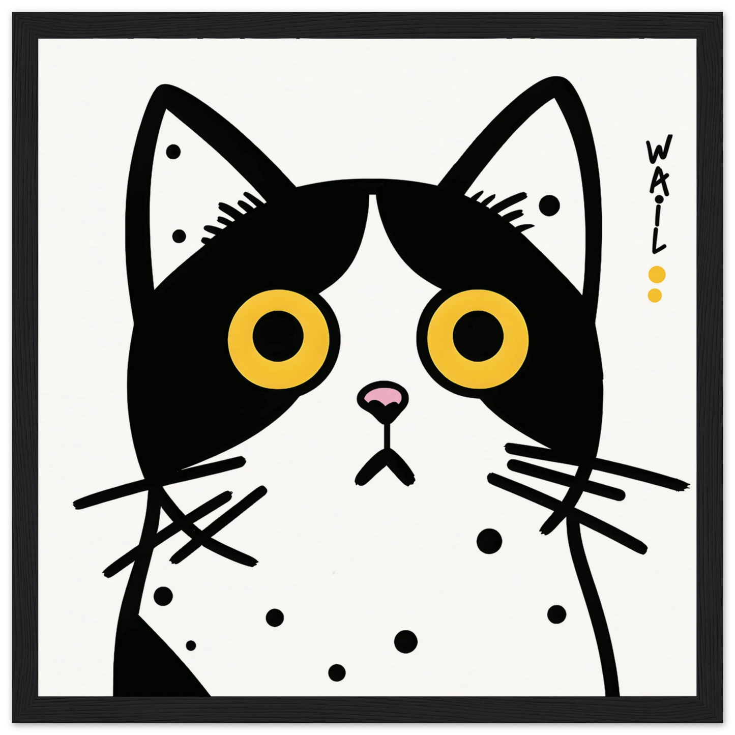 Black and white pop art cat – Modern decorative poster - Gato estilo pop art en blanco y negro – Póster decorativo moderno