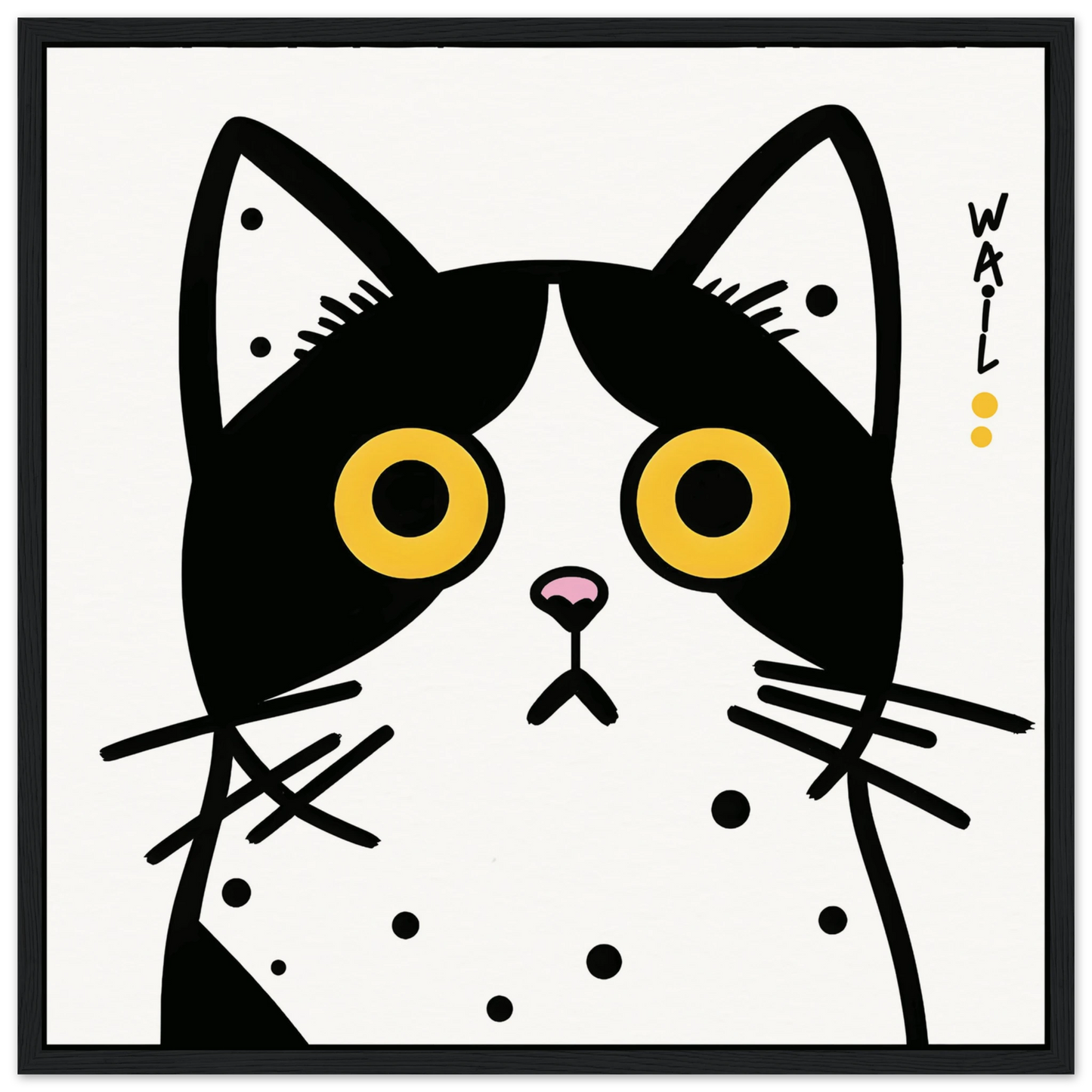 Black and white pop art cat – Modern decorative poster - Gato estilo pop art en blanco y negro – Póster decorativo moderno