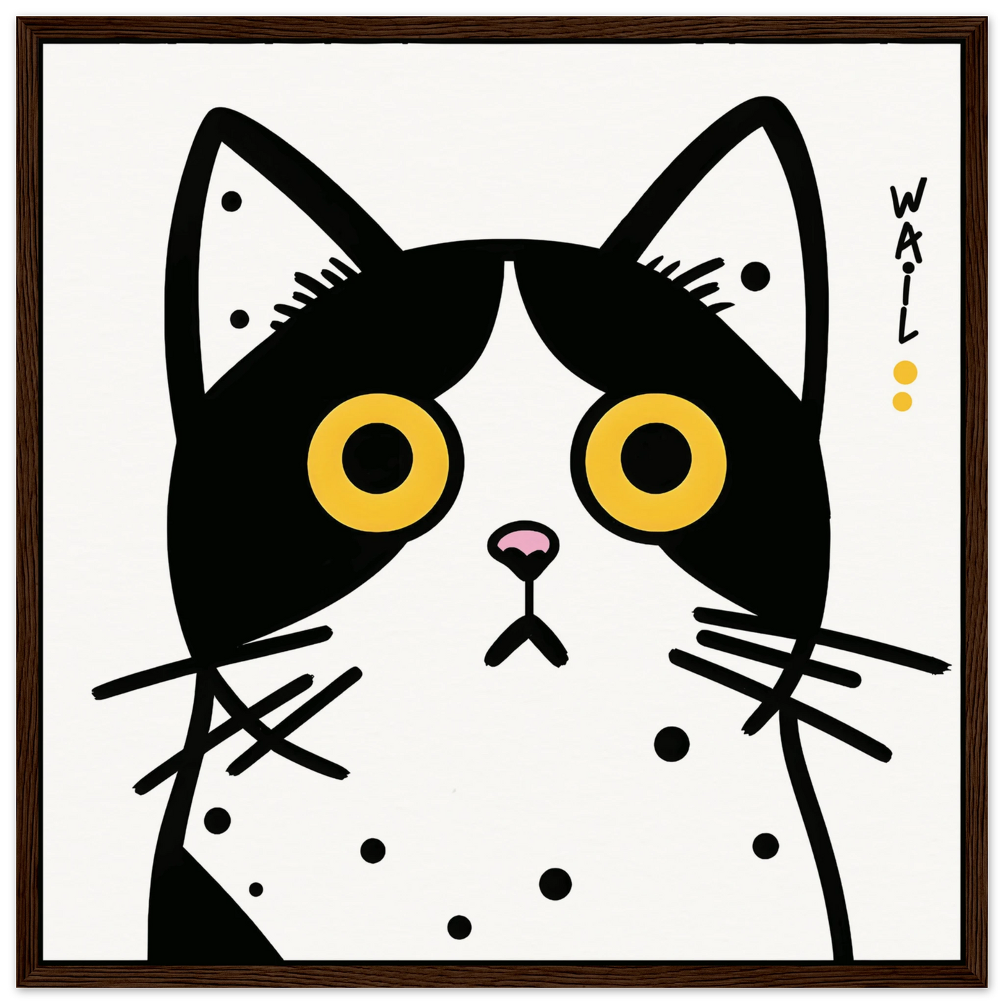 Black and white pop art cat – Modern decorative poster - Gato estilo pop art en blanco y negro – Póster decorativo moderno