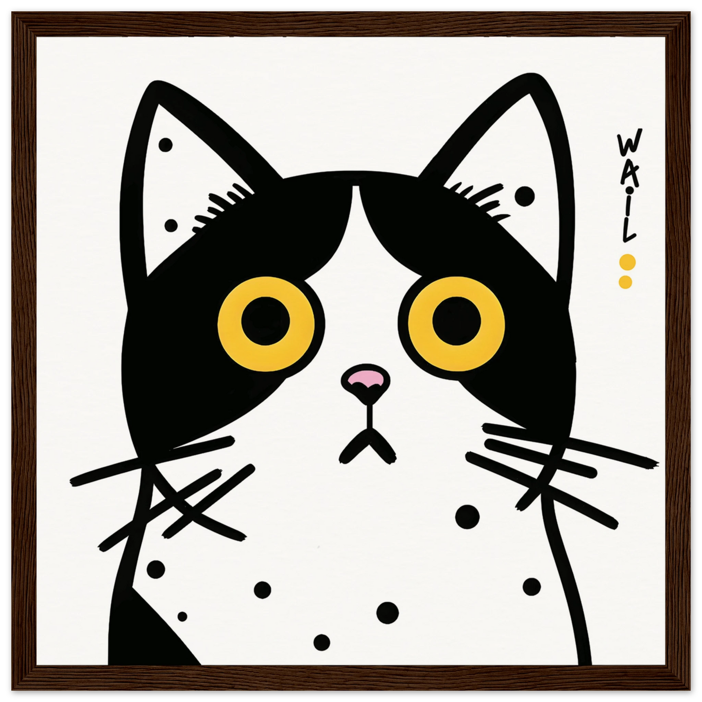 Black and white pop art cat – Modern decorative poster - Gato estilo pop art en blanco y negro – Póster decorativo moderno