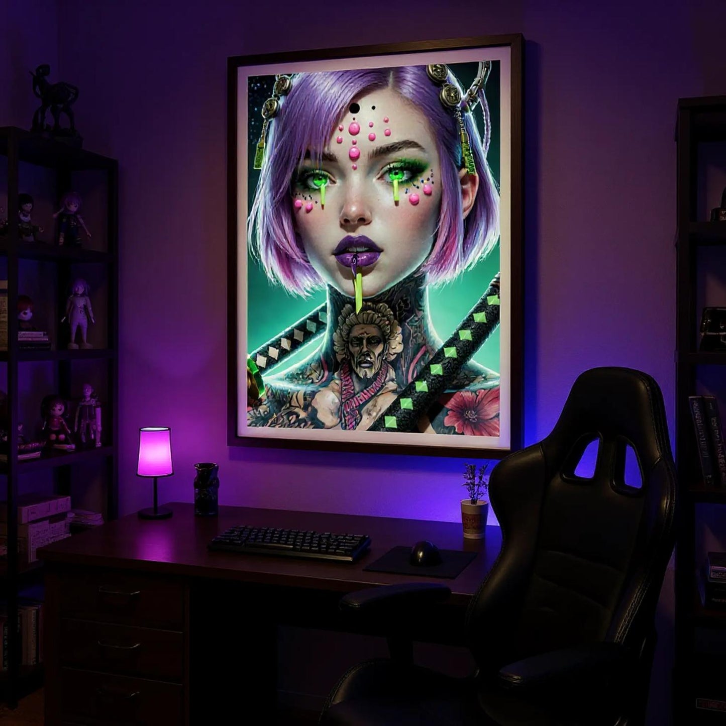Nyra Katanashi - Cyberpunk Art with Futuristic Aesthetic and Tattoos