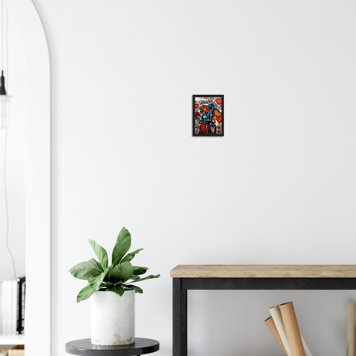 Pòster Sant Jordi amb marc de fusta — Regal Sant Jordi 2026 envío 48h