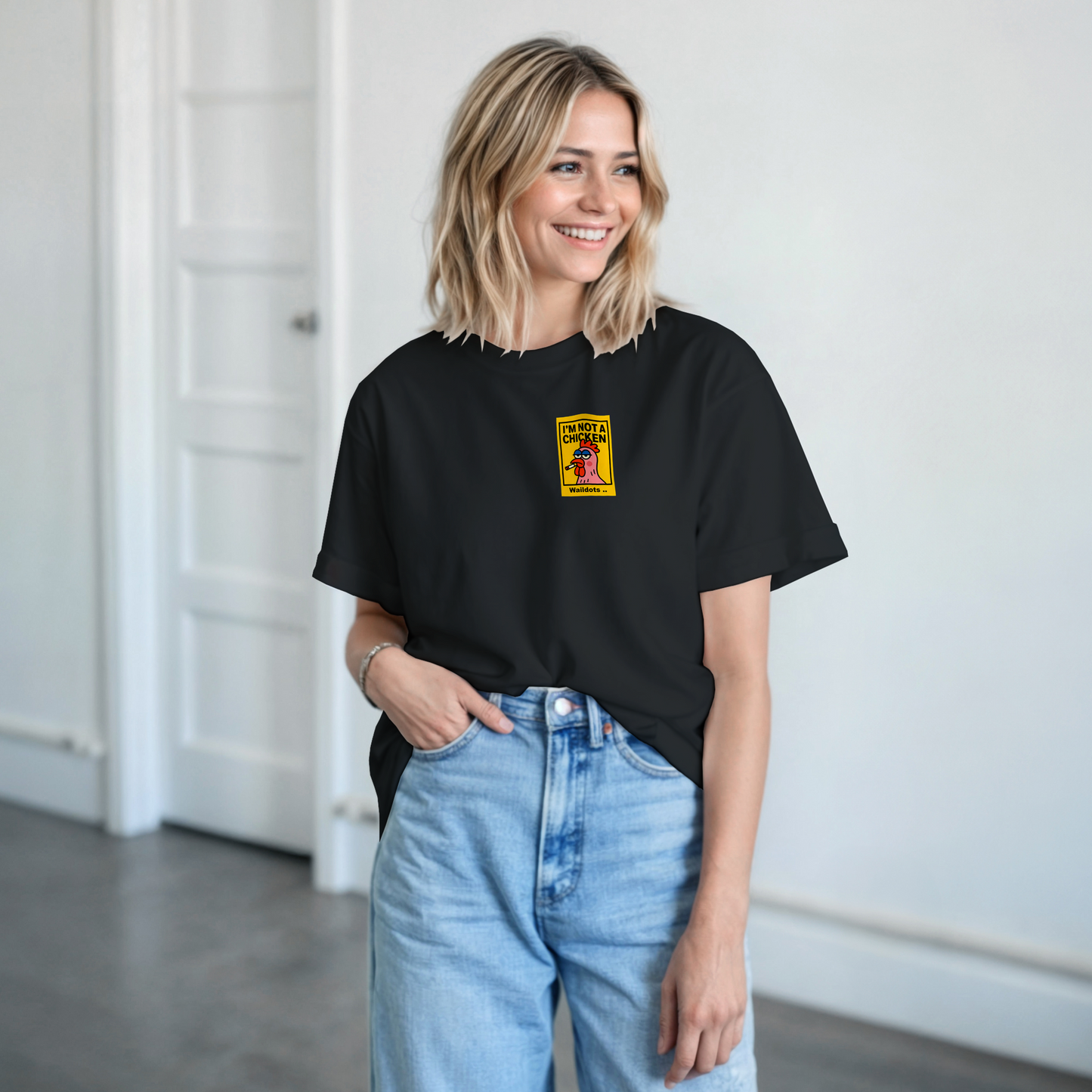 Camiseta "I'm a Flamingo" | Waildots – Diseño divertido de Gallina con estampado graffiti