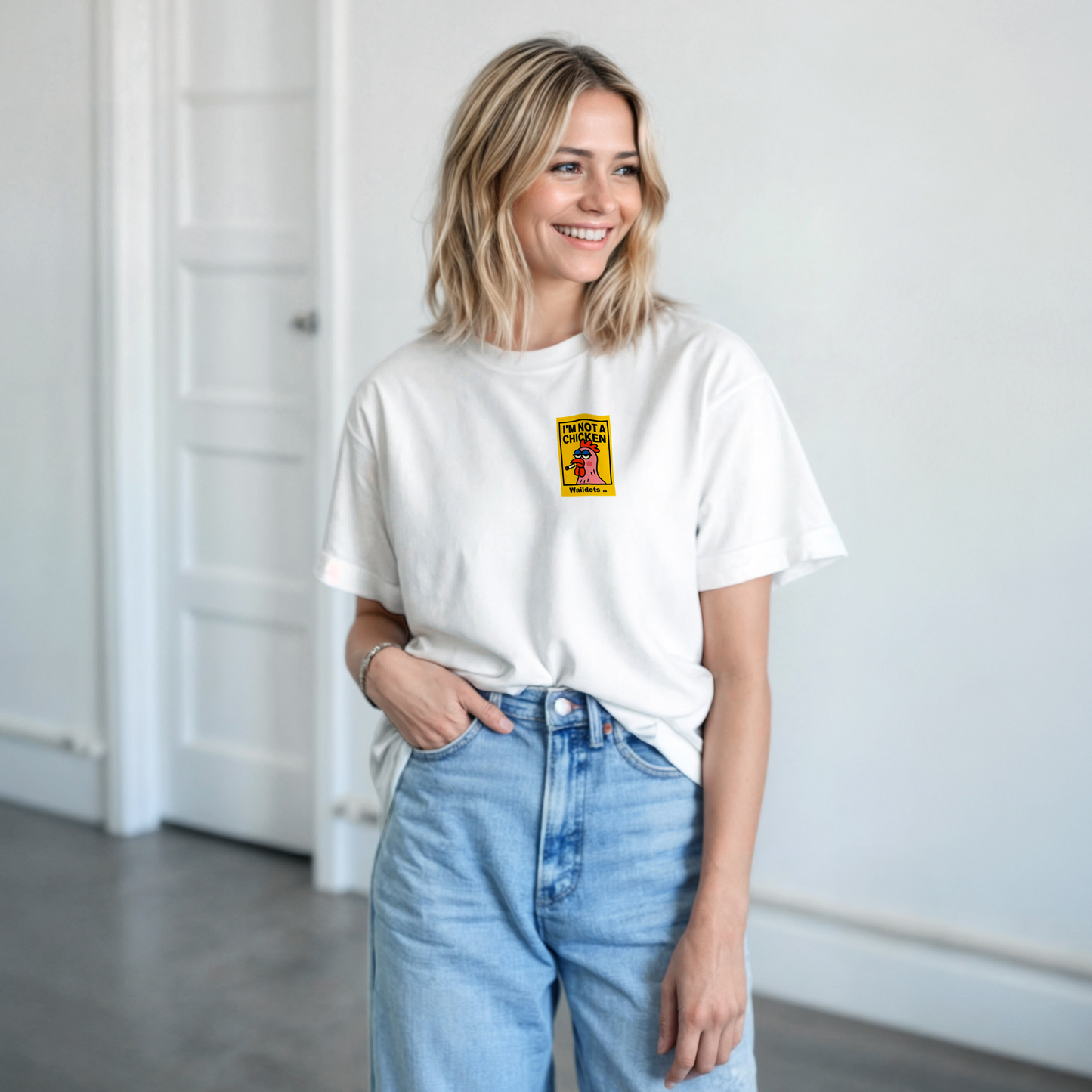 Camiseta "I'm a Flamingo" | Waildots – Diseño divertido de Gallina con estampado graffiti