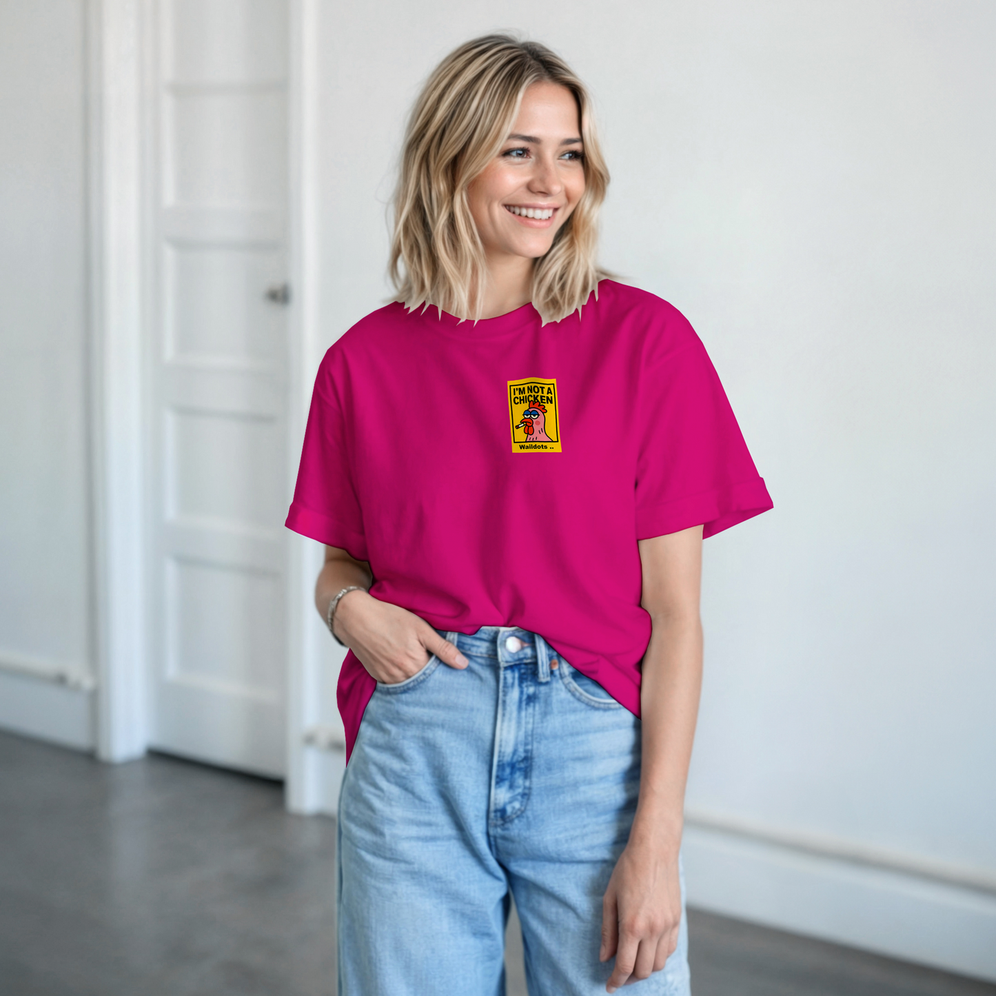 Camiseta "I'm a Flamingo" | Waildots – Diseño divertido de Gallina con estampado graffiti